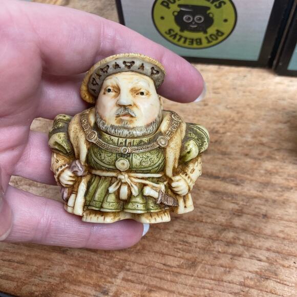 3 Pot Bellys Figures King Henry VIII Queen Elizabeth I Hootie - Picture 2 of 9
